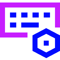 Keyboard Option Setting Bolt Nut Icon from Sharp Neon Set