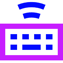 Keyboard Wireless 2 Icon from Sharp Neon Set