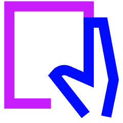 One Handed Holding Tablet Handheld Icon from Sharp Neon Set