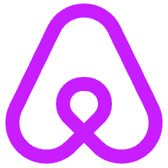Airbnb Logo Icon from Sharp Neon Set