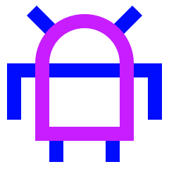Android Logo Icon from Sharp Neon Set