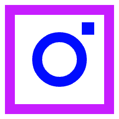 Instagram Logo Icon from Sharp Neon Set
