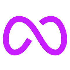 Meta Logo Icon from Sharp Neon Set