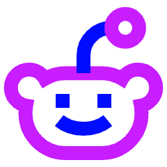 Reddit Logo Icon from Sharp Neon Set