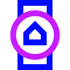Watch Circle Home Icon from Sharp Neon Set