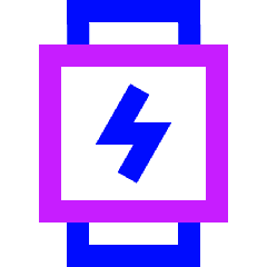 Watch Square Charging Icon from Sharp Neon Set