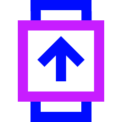 Watch Square Download Icon from Sharp Neon Set