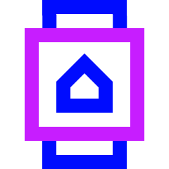 Watch Square Home Icon from Sharp Neon Set