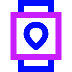 Watch Square Location Icon from Sharp Neon Set