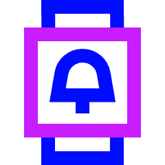 Watch Square Notification Icon from Sharp Neon Set