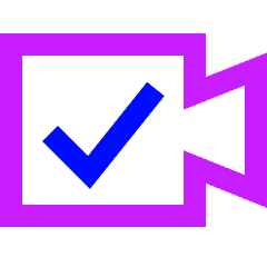 Webcam Video Call Check Icon from Sharp Neon Set