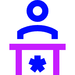 Politics Speech Icon from Sharp Neon Set