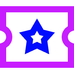 Ticket Star Icon from Sharp Neon Set