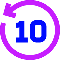 Button Go Backward 10 Icon from Sharp Neon Set