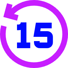 Button Go Backward 15 Icon from Sharp Neon Set
