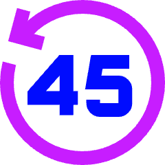 Button Go Backward 45 Icon from Sharp Neon Set