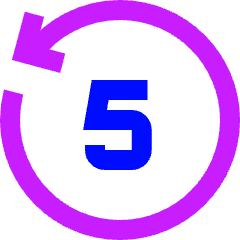 Button Go Backward 5 Icon from Sharp Neon Set