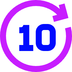 Button Go Forward 10 Icon from Sharp Neon Set