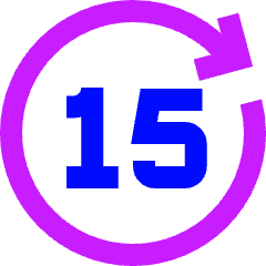 Button Go Forward 15 Icon from Sharp Neon Set