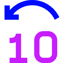 Button Jump Backward 10 Icon from Sharp Neon Set