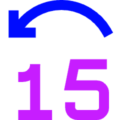 Button Jump Backward 15 Icon from Sharp Neon Set