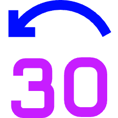 Button Jump Backward 30 Icon from Sharp Neon Set