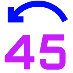 Button Jump Backward 45 Icon from Sharp Neon Set