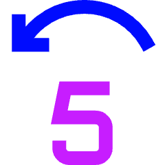 Button Jump Backward 5 Icon from Sharp Neon Set