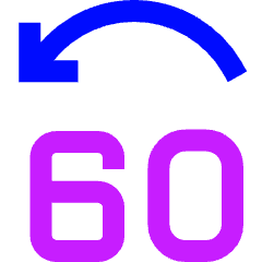 Button Jump Backward 60 Icon from Sharp Neon Set