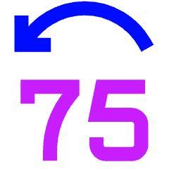 Button Jump Backward 75 Icon from Sharp Neon Set