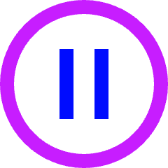 Button Pause Circle Icon from Sharp Neon Set