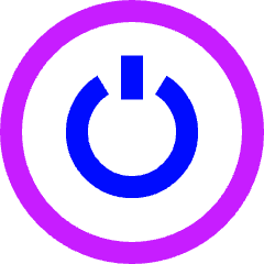 Button Power Circle 1 Icon from Sharp Neon Set
