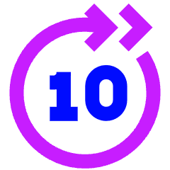 Button Skip Forward 10 Icon from Sharp Neon Set