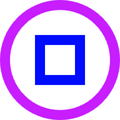 Button Stop Circle Icon from Sharp Neon Set