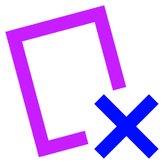 Card Remove Cross Icon from Sharp Neon Set