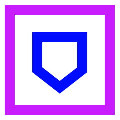 Dice Shield Icon from Sharp Neon Set