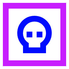 Dice Skull Icon from Sharp Neon Set