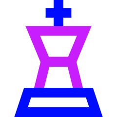 Chess King Icon from Sharp Neon Set