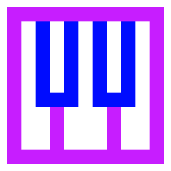 Piano Keys Icon from Sharp Neon Set