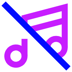 Music Note Off 2 Icon from Sharp Neon Set