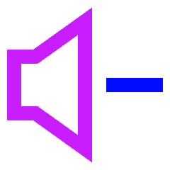 Volume Down Icon from Sharp Neon Set