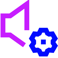 Volume Setting Gear Icon from Sharp Neon Set