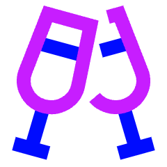 Champagne Party Alcohol Icon from Sharp Neon Set