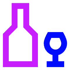 Wine Bottle And Glass Icon from Sharp Neon Set