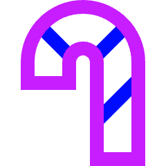 Candy Cane Icon from Sharp Neon Set