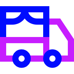 Food Truck Event Fair Icon from Sharp Neon Set