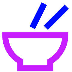 Bowl Chop Stick Icon from Sharp Neon Set