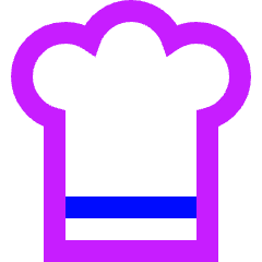 Chef Toque Hat Icon from Sharp Neon Set