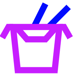 Food Takeaway Packaging Icon from Sharp Neon Set