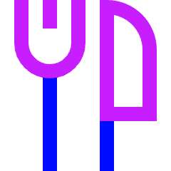 Fork Knife Icon from Sharp Neon Set